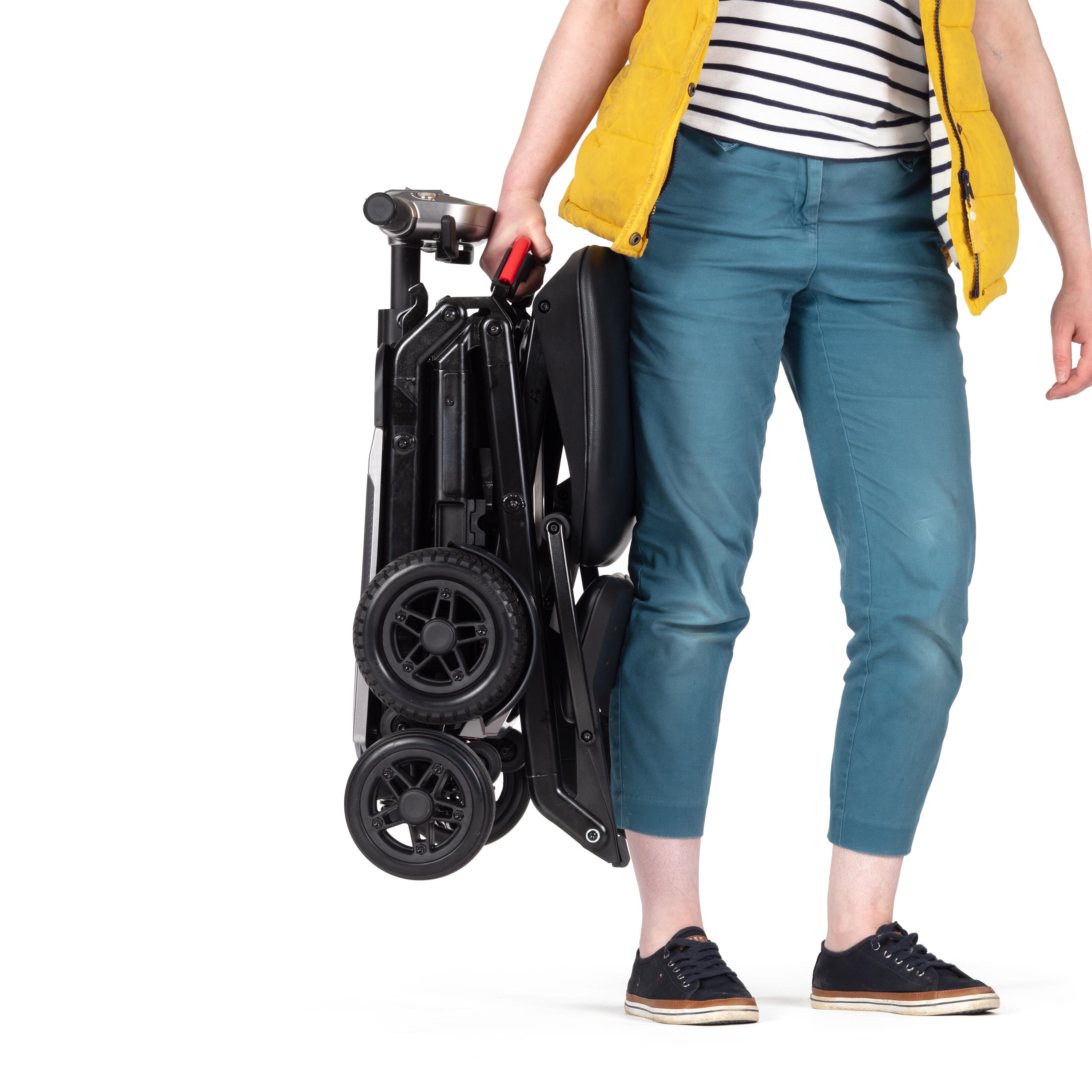 autofold pro folding portable mobility scooter being carried