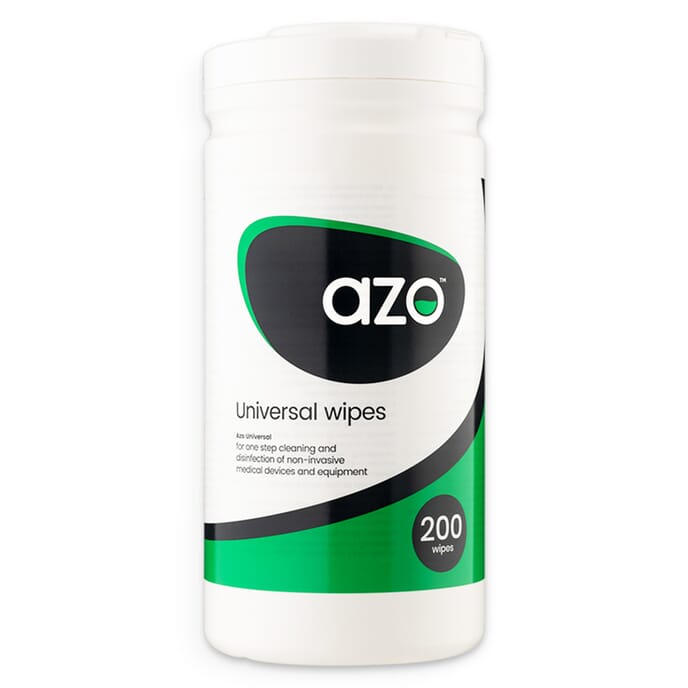 azo universal cleaning and disinfectant wipes tub of 200 wipes