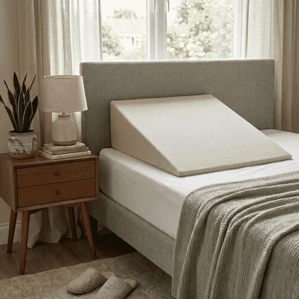 back support bed wedge in situ