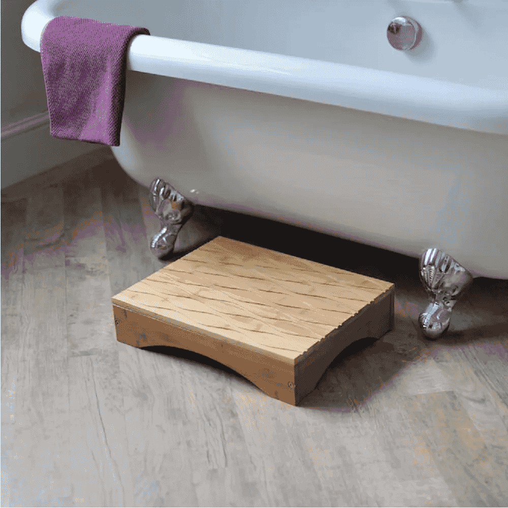 bamberry bamboo bath step in use