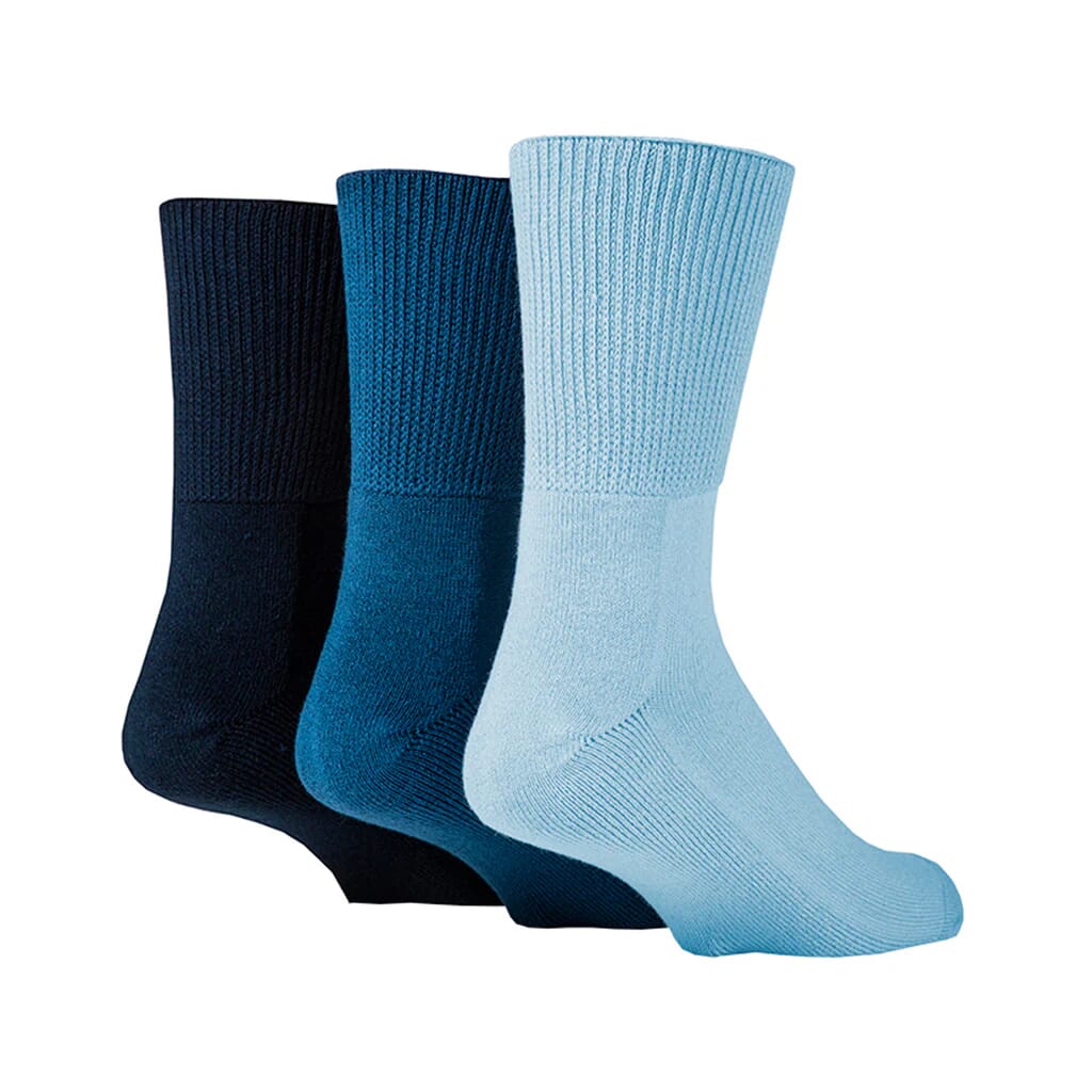 bamboo diabetic socks 3 pairs size 12 14 blue