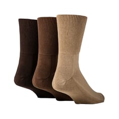 Bamboo Diabetic Socks - 3 Pairs - Size 12-14, Brown