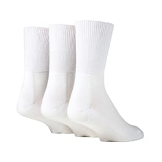 Bamboo Diabetic Socks - 3 Pairs - Size 12-14, White