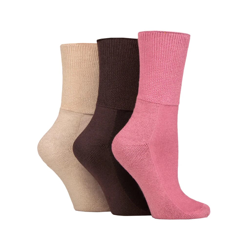 bamboo diabetic socks 3 pairs size 4 8 dusky pink