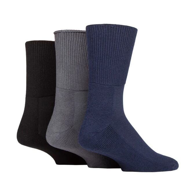 bamboo diabetic socks 3 pairs size 6 8 5 black navy grey