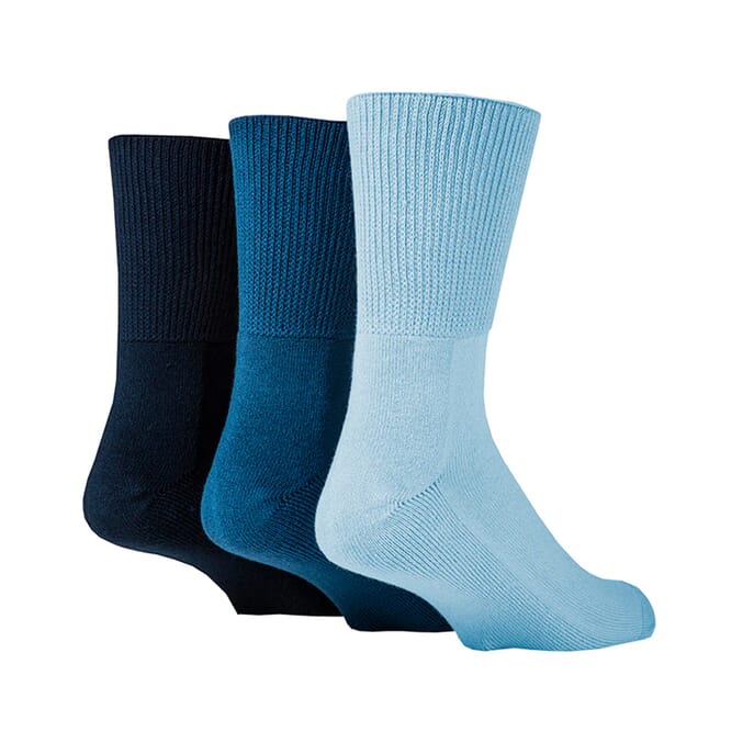 bamboo diabetic socks 3 pairs size 9 11 blue