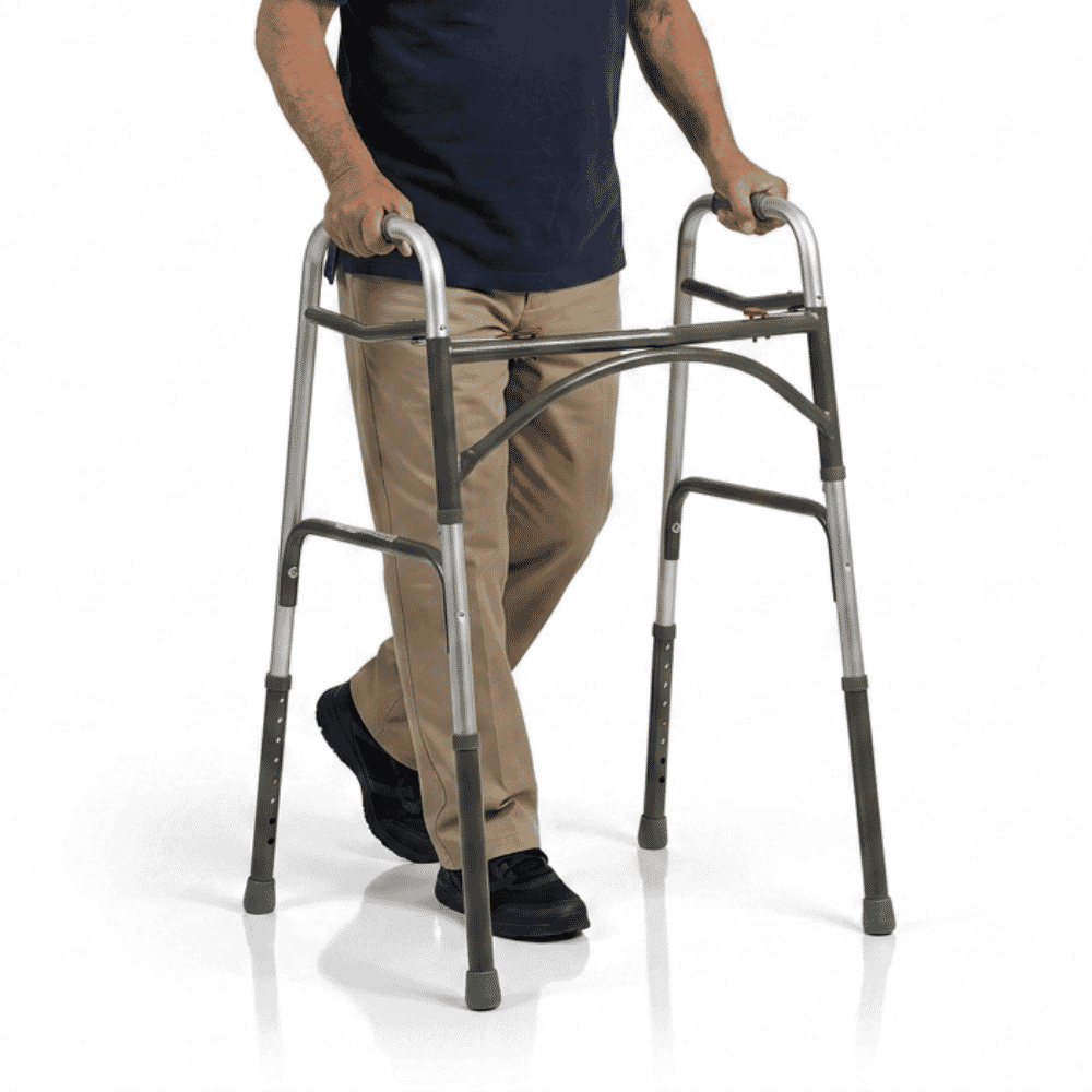 bariatric heavy duty folding walking frame in use