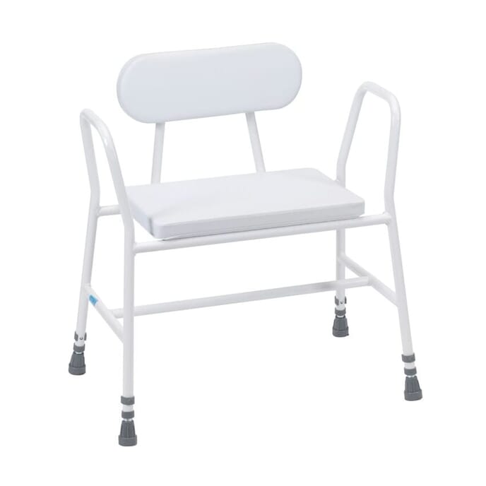 bariatric perching kitchen stool with arms and padded back