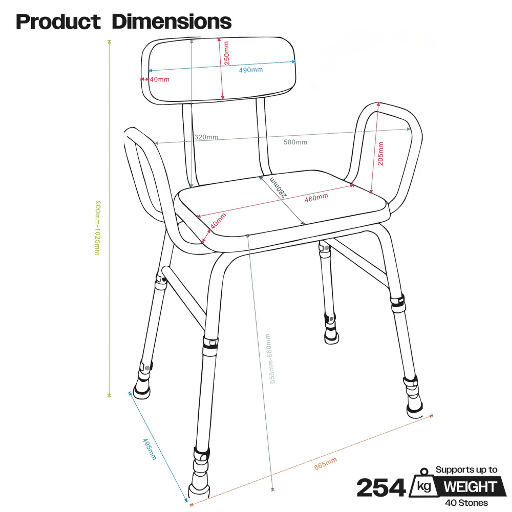 bariatric perching stool dimensions