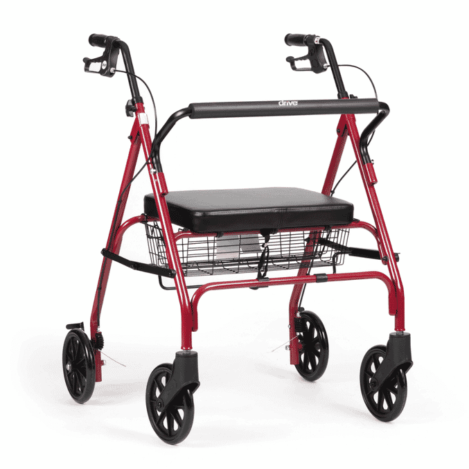 bariatric rollator red