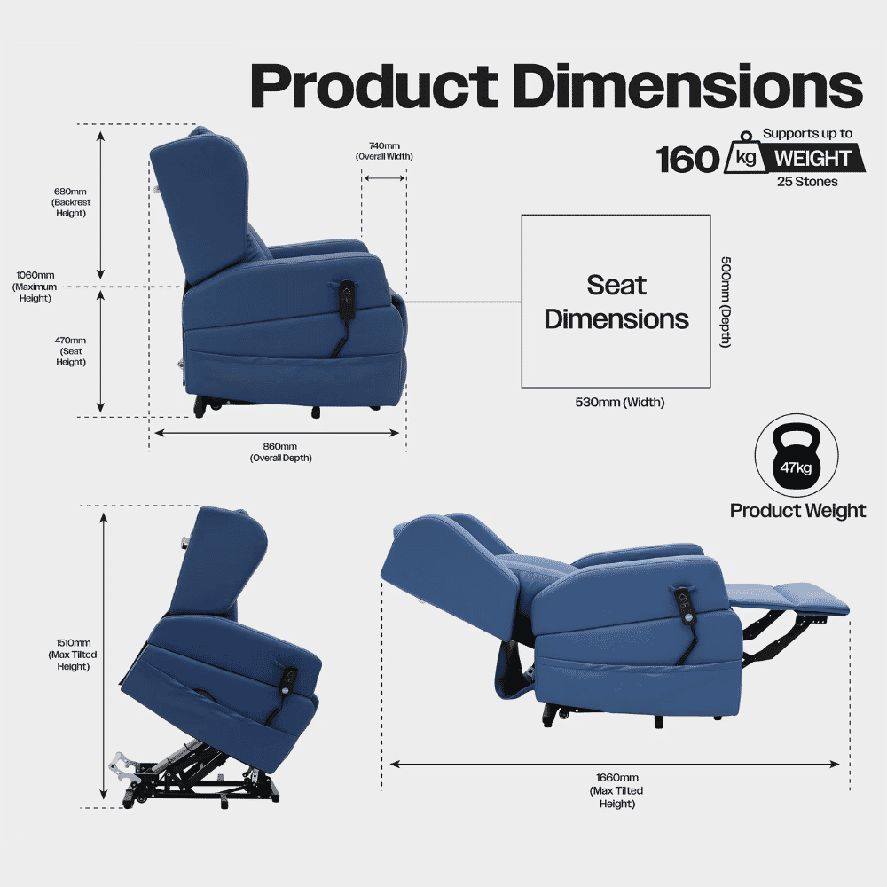 barrowfield dual motor riser recliner chair dimensions