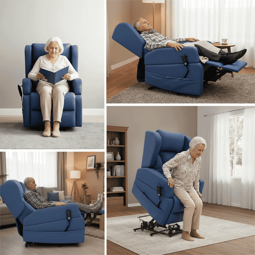barrowfield dual motor riser recliner chair in use