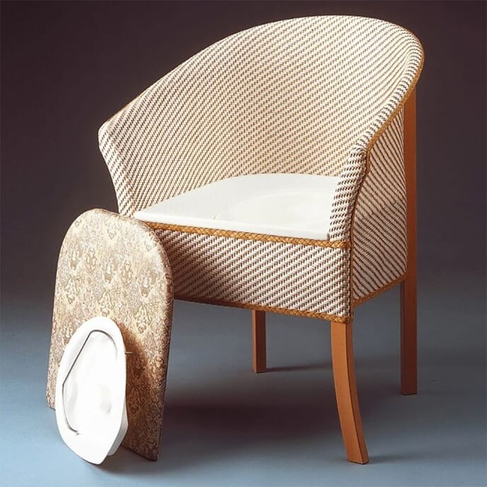 basketweave commode chair