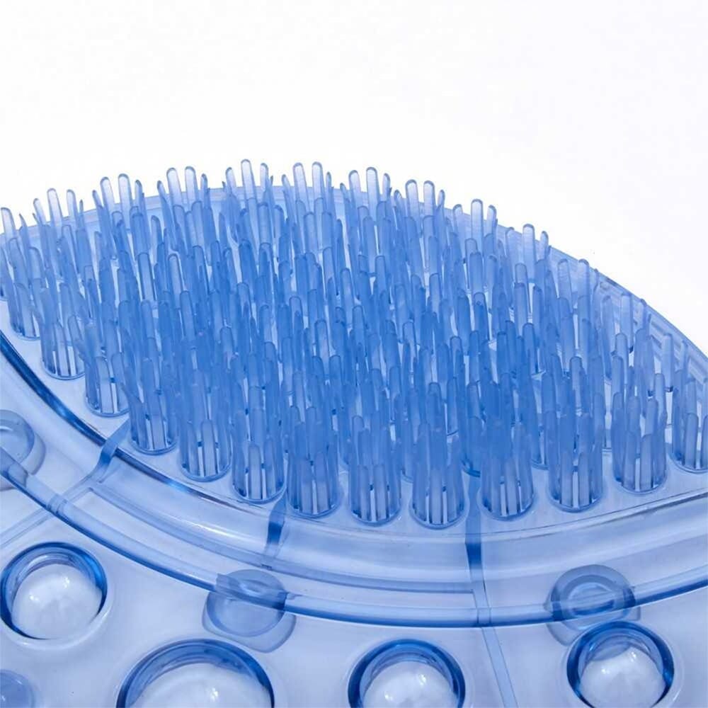 bath mat with foot cleaner brush close up