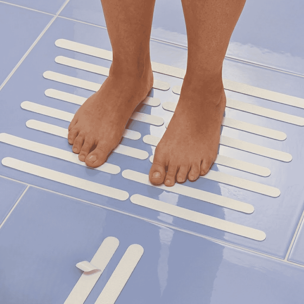 bath safety strips white in use