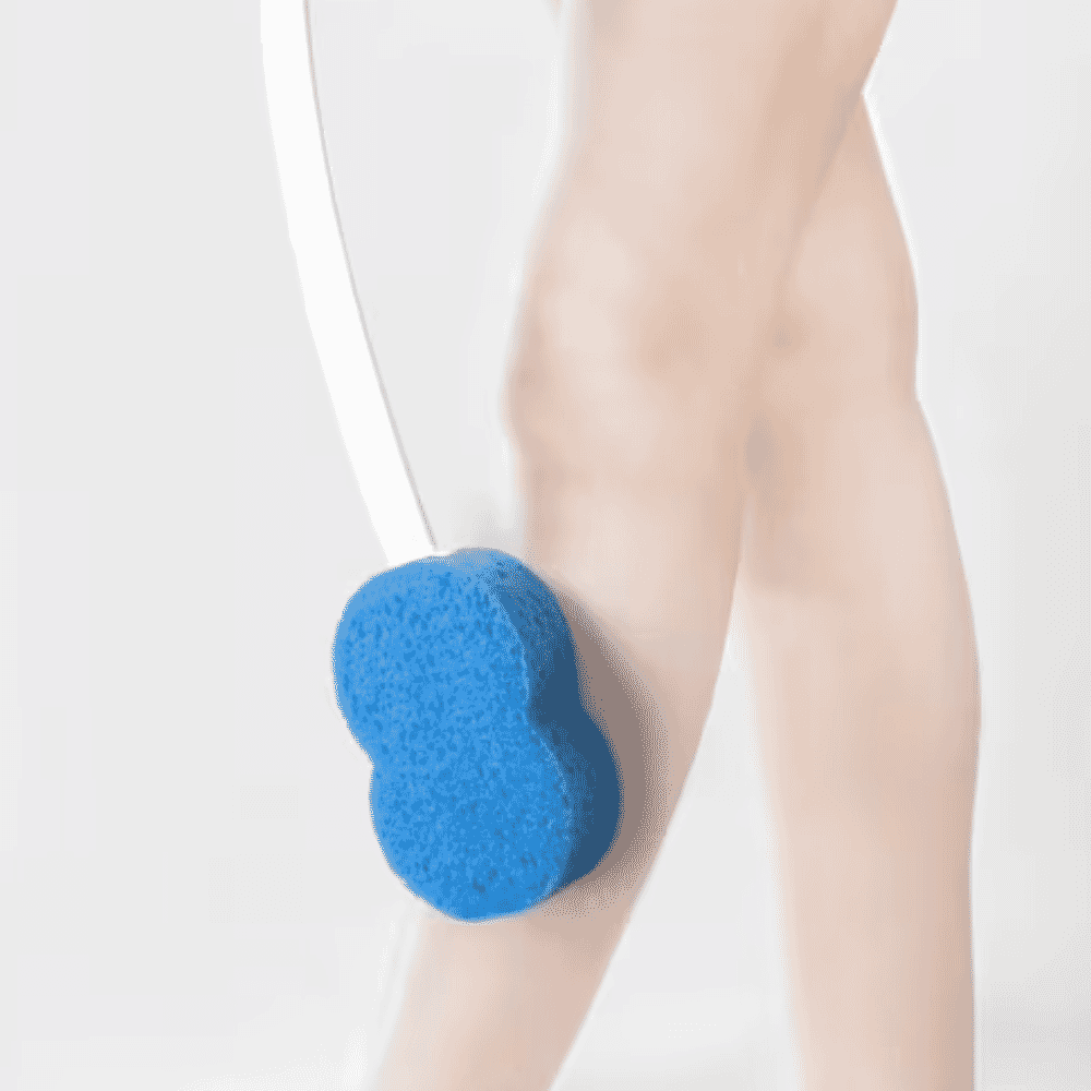 bath sponge with long handle legs