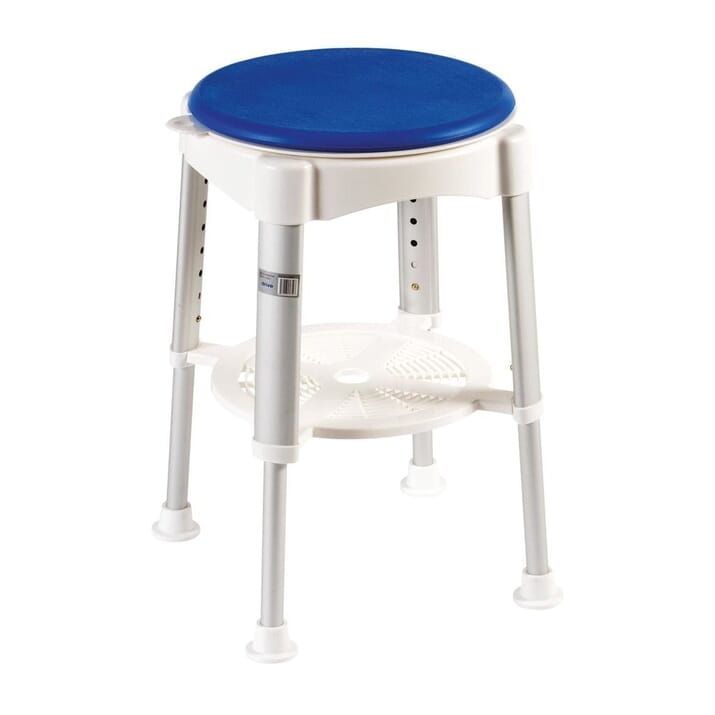 bath stool with rotating padded seat