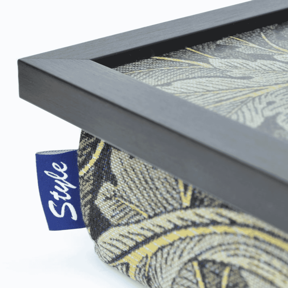 bean bag lap tray acanthus william morris black frame close up
