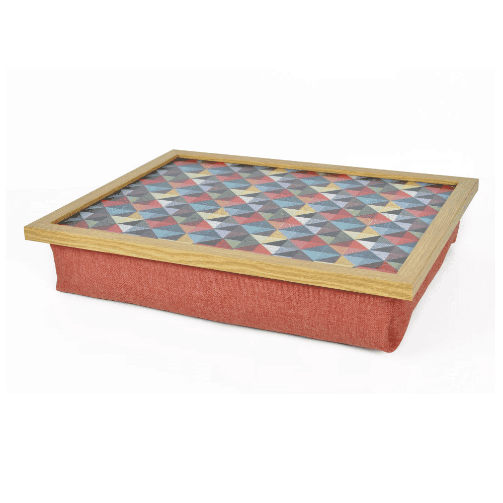 bean bag lap tray gemstone terracotta cushion light wood frame