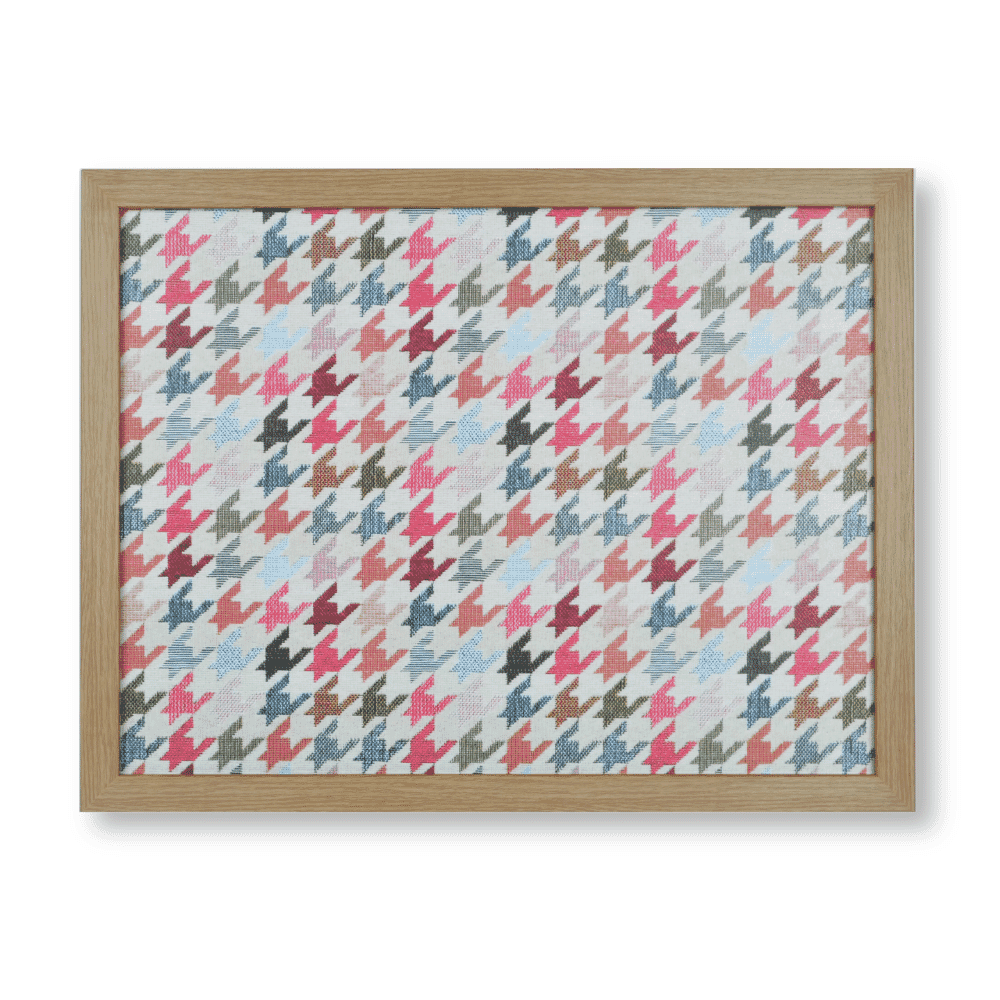 bean bag lap tray houndstooth light wood frame top