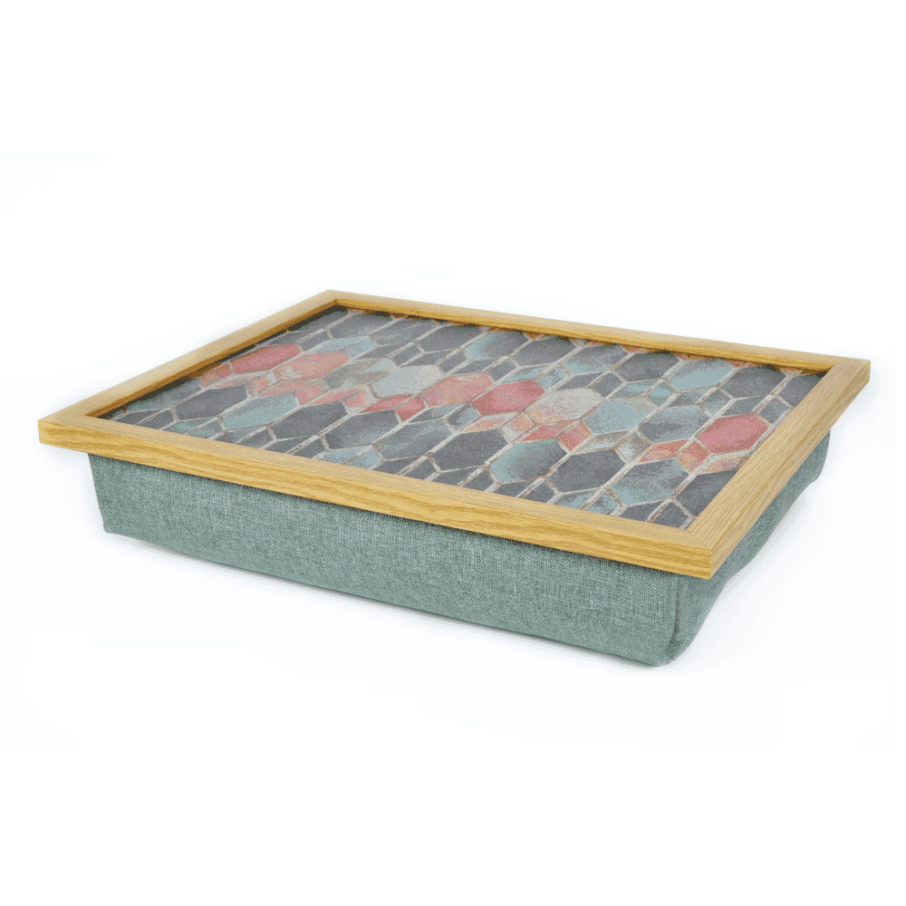bean bag lap tray mullion green cushion light wood frame