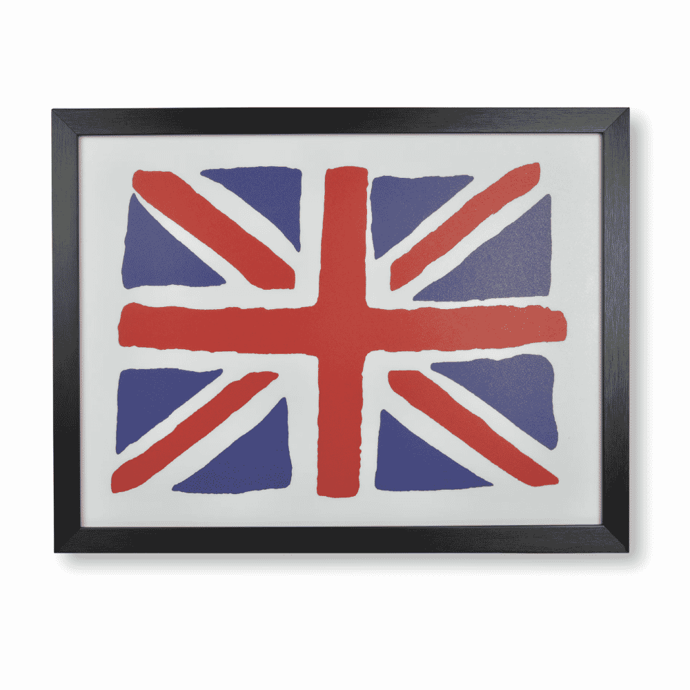 bean bag lap tray union jack black frame top