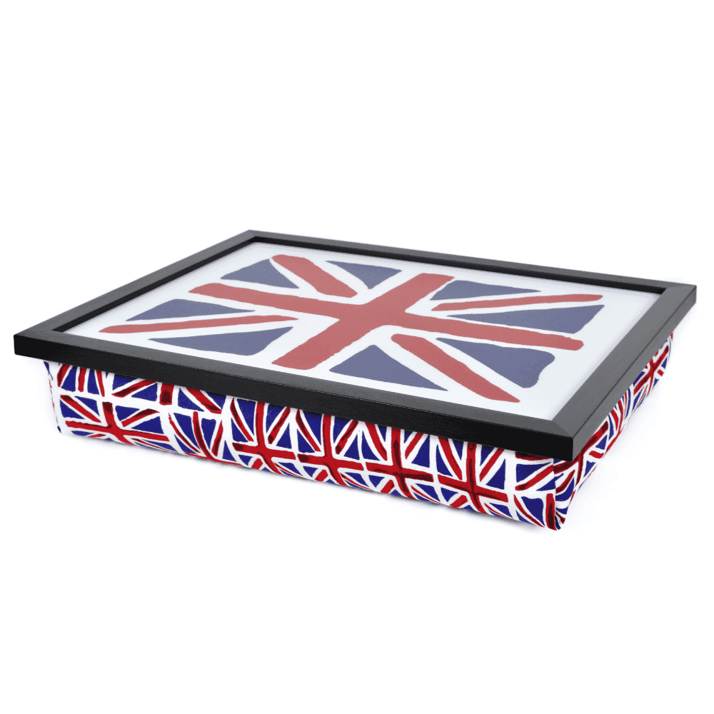 bean bag lap tray union jack black frame