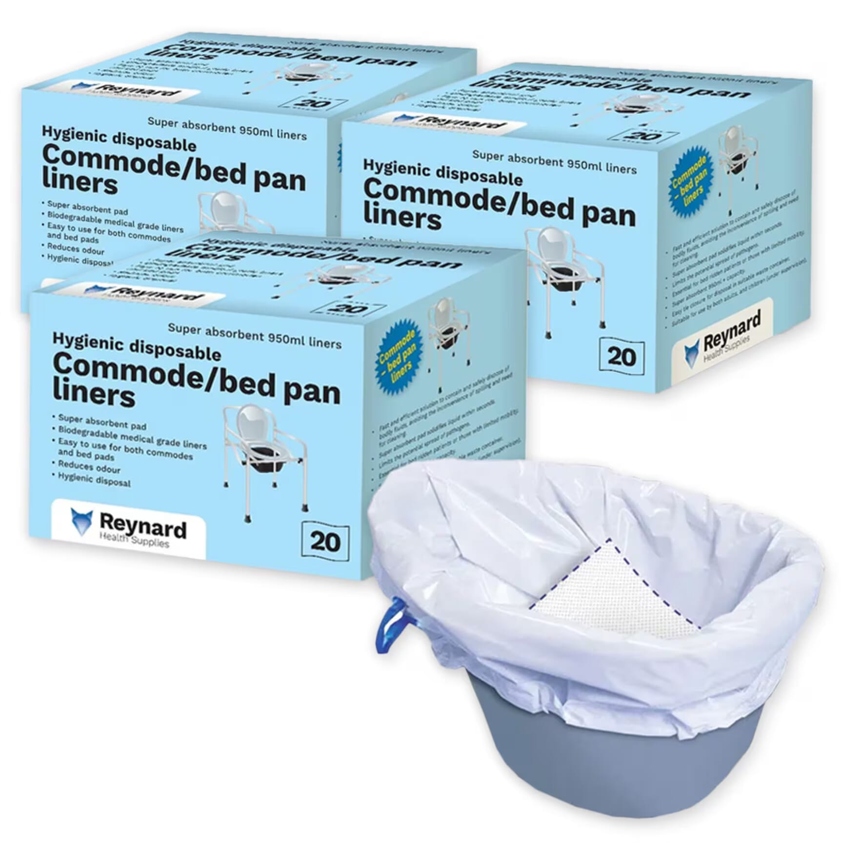 bed pan liners pack of 60