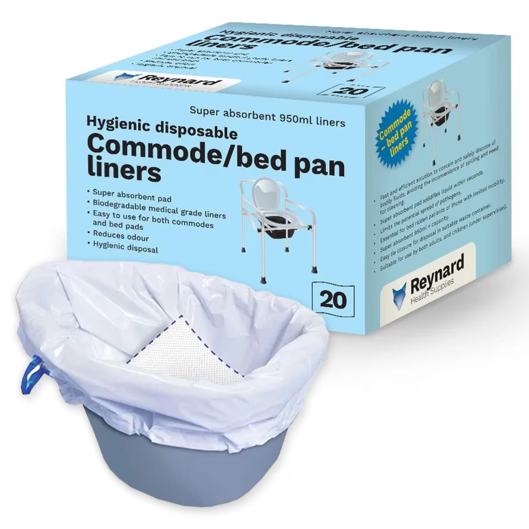 View Bed Pan Liners Pack of 20 information