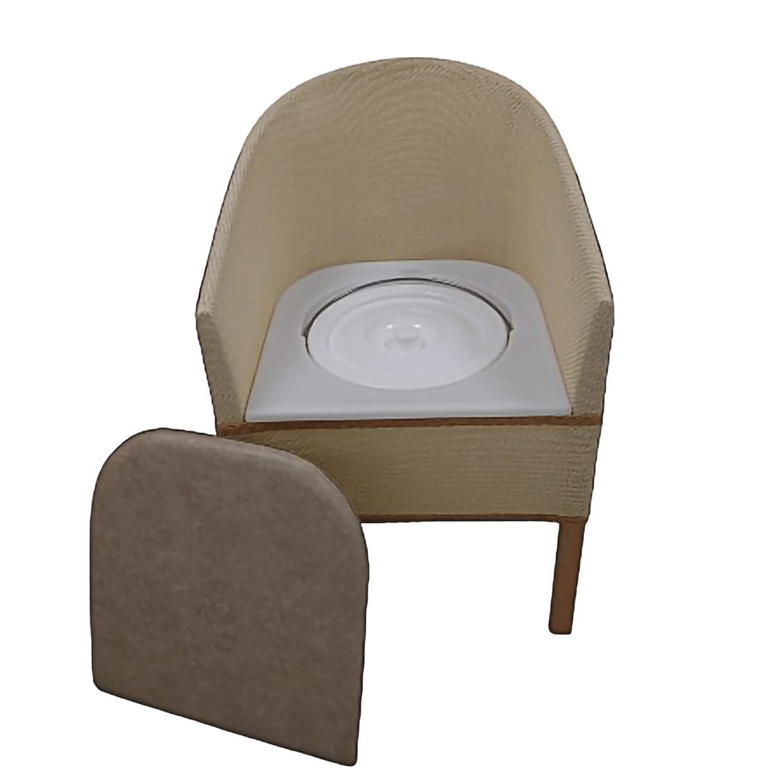 bedroom commode cover off lid on pan