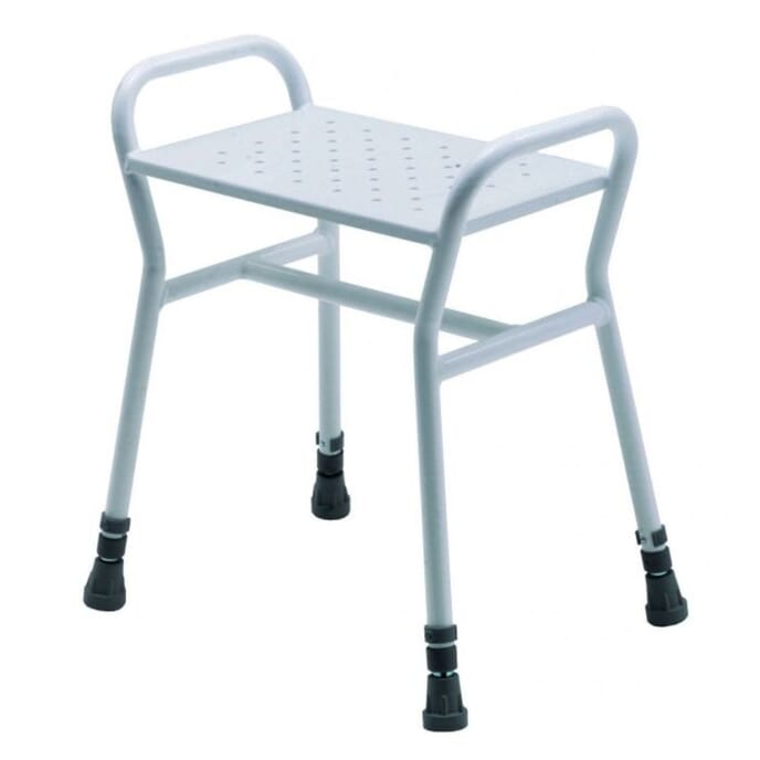 belmont adjustable shower stool with metal seat