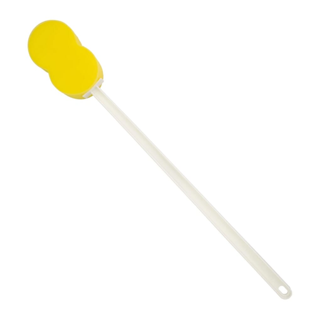 bendable long handled sponge shown straight
