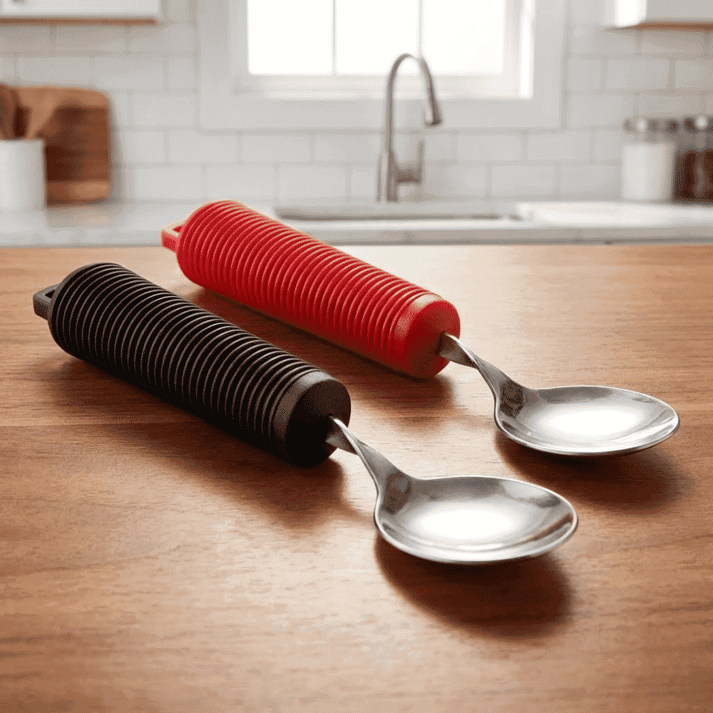 bendable soup spoon in situ