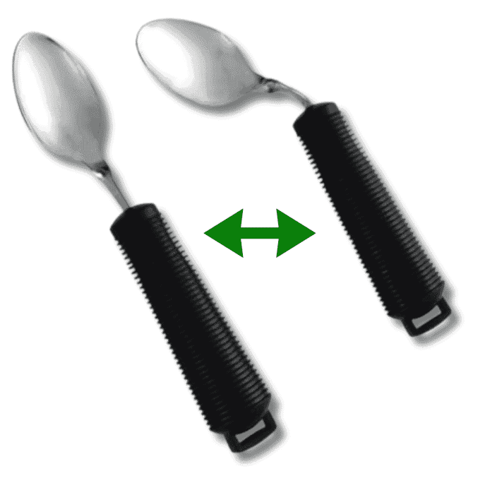 bendable spoon with gripped handle bending