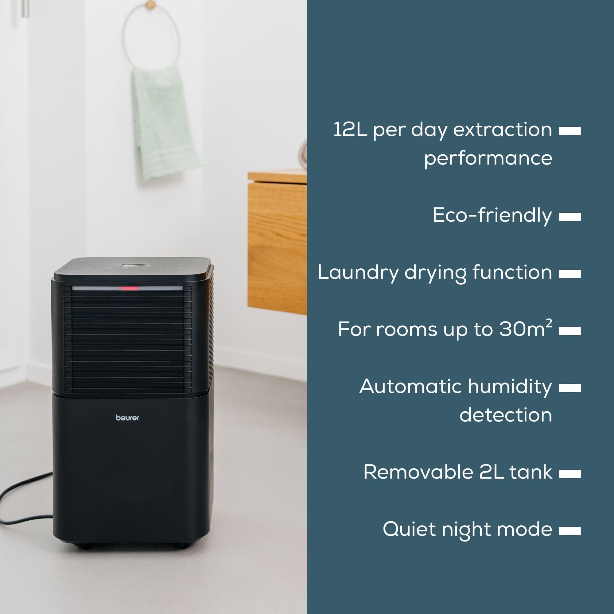 beurer 12l smart monitor dehumidifier features