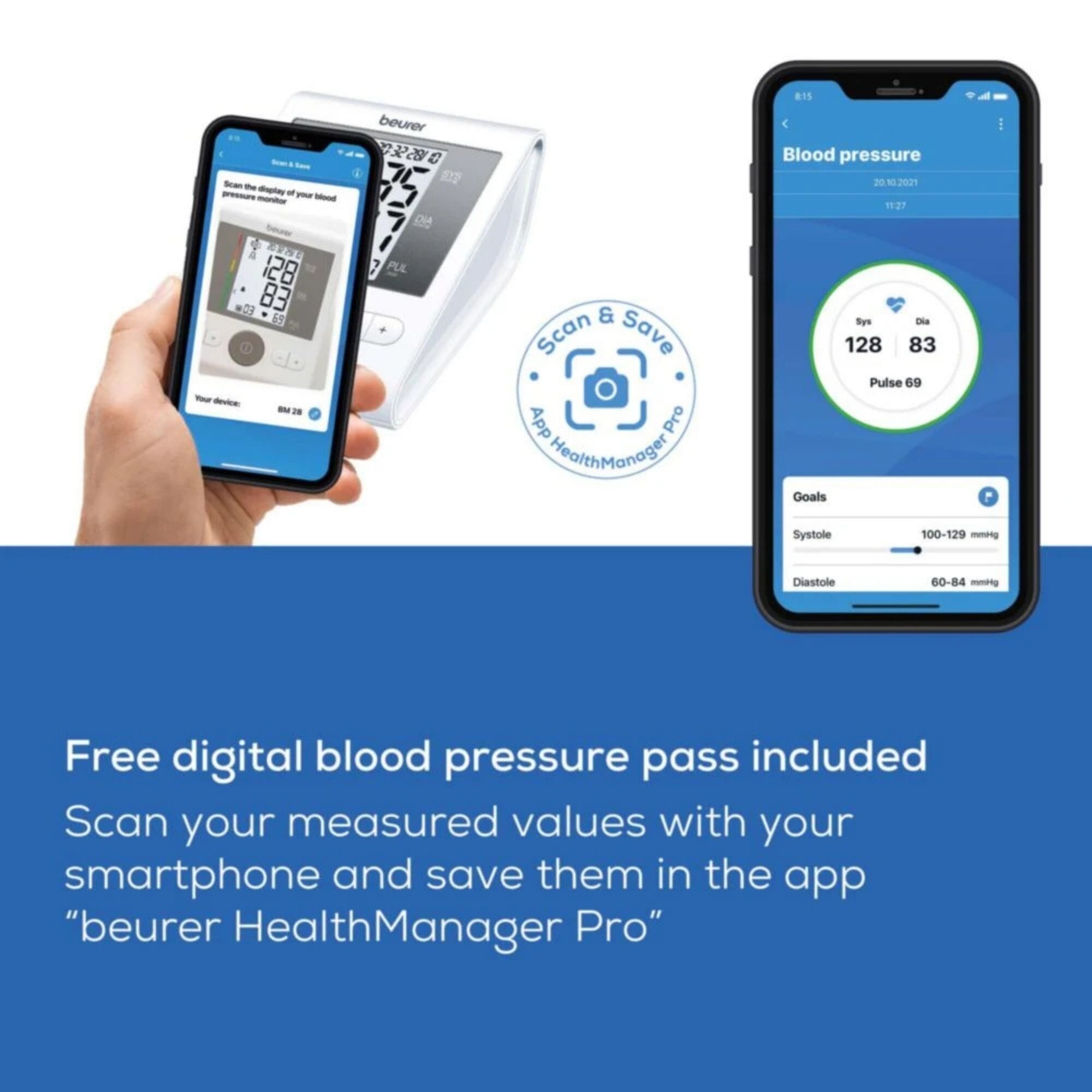 beurer bm28 upper arm blood pressure monitor smartphone app