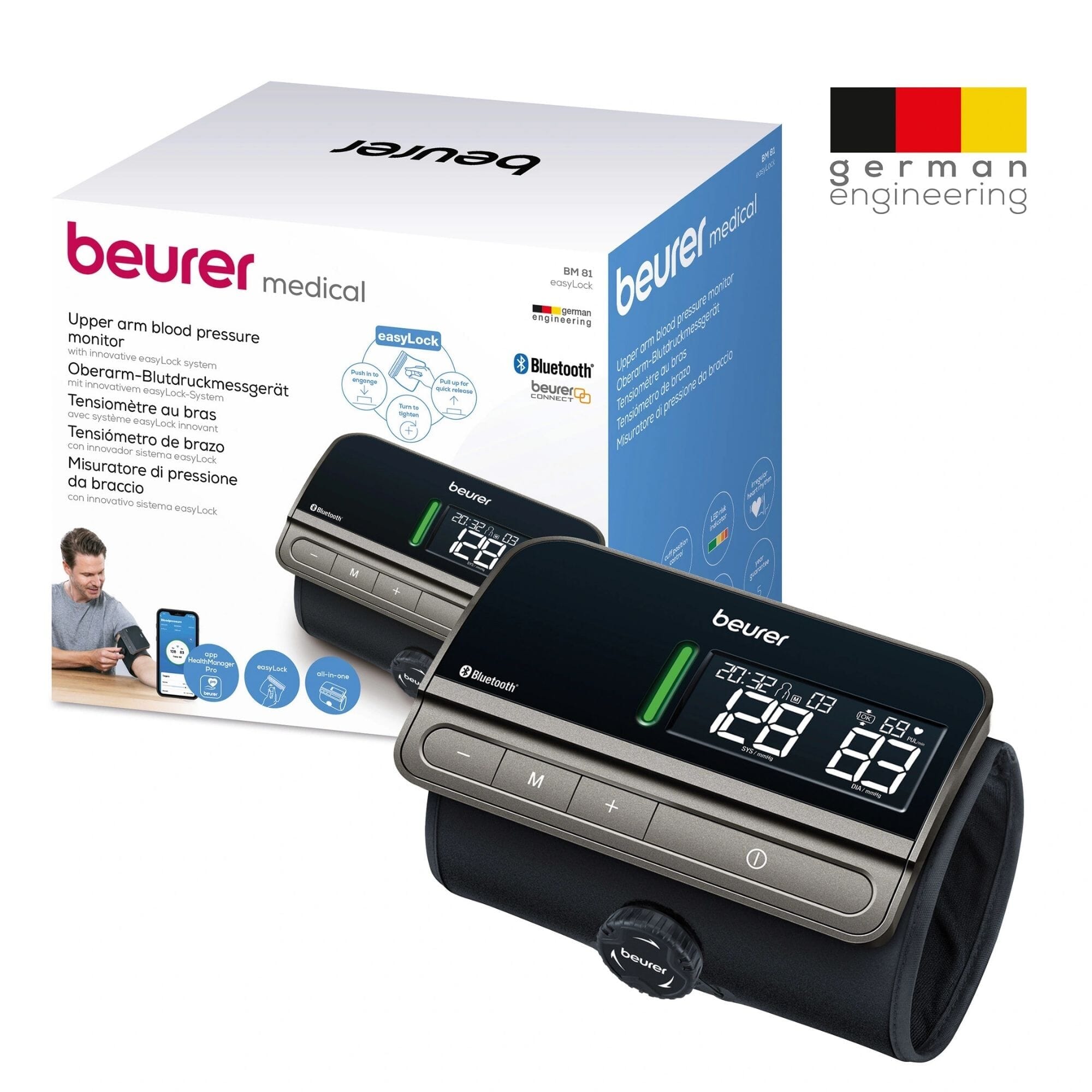 beurer bm81 upper arm blood pressure monitor pack