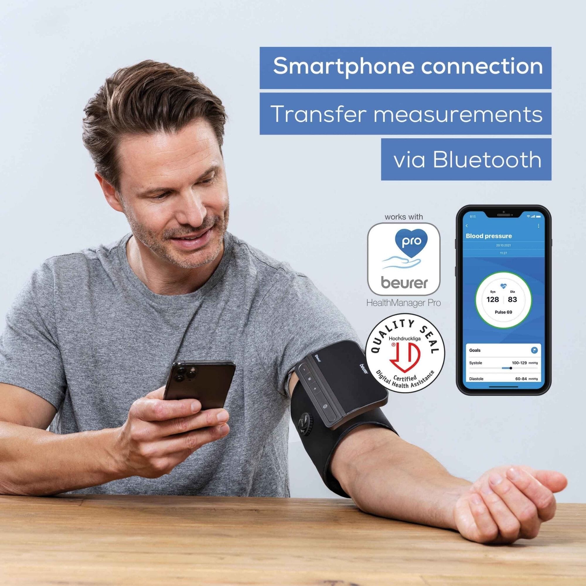 beurer bm81 upper arm blood pressure monitor smartphones