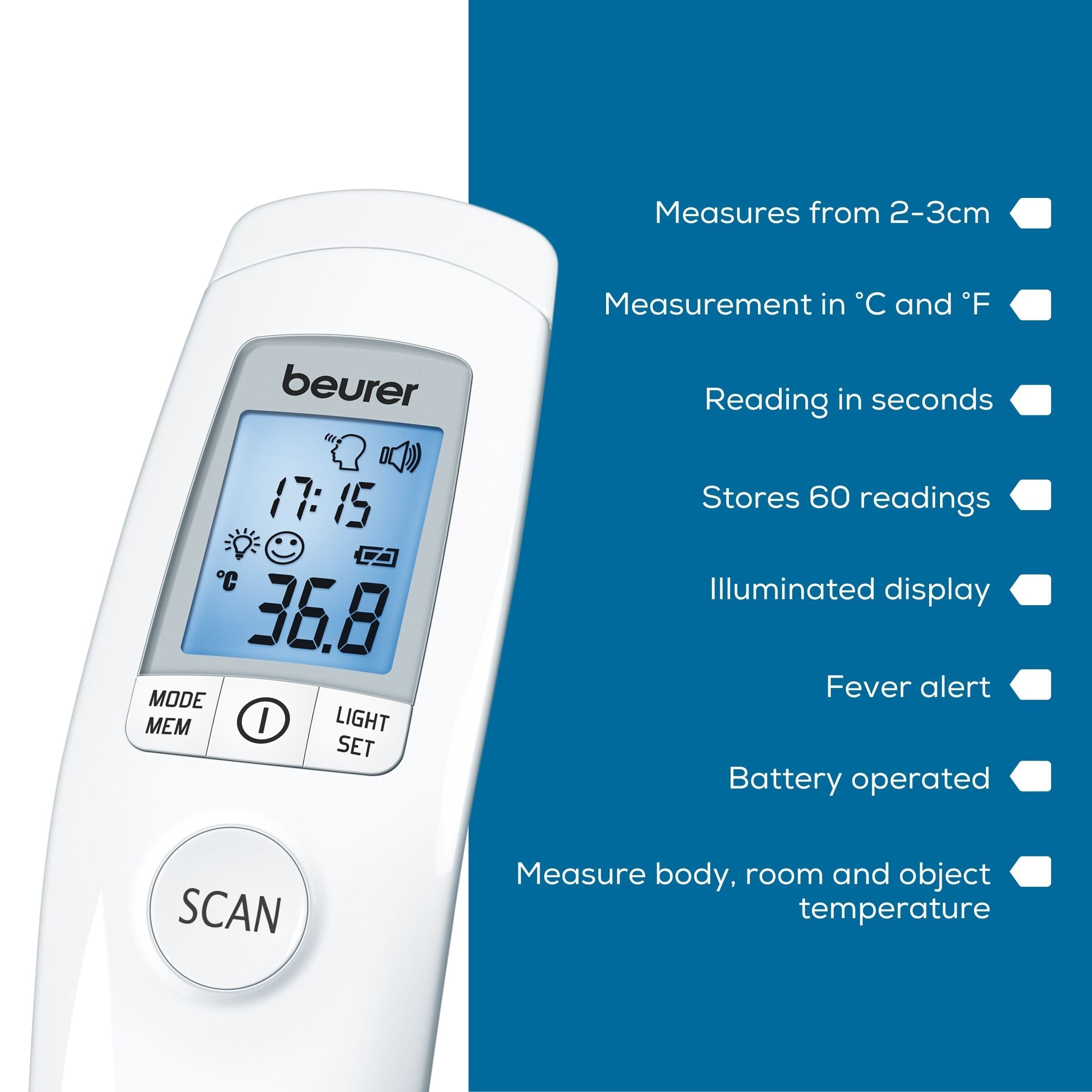 beurer ft90 infrared thermometer key features