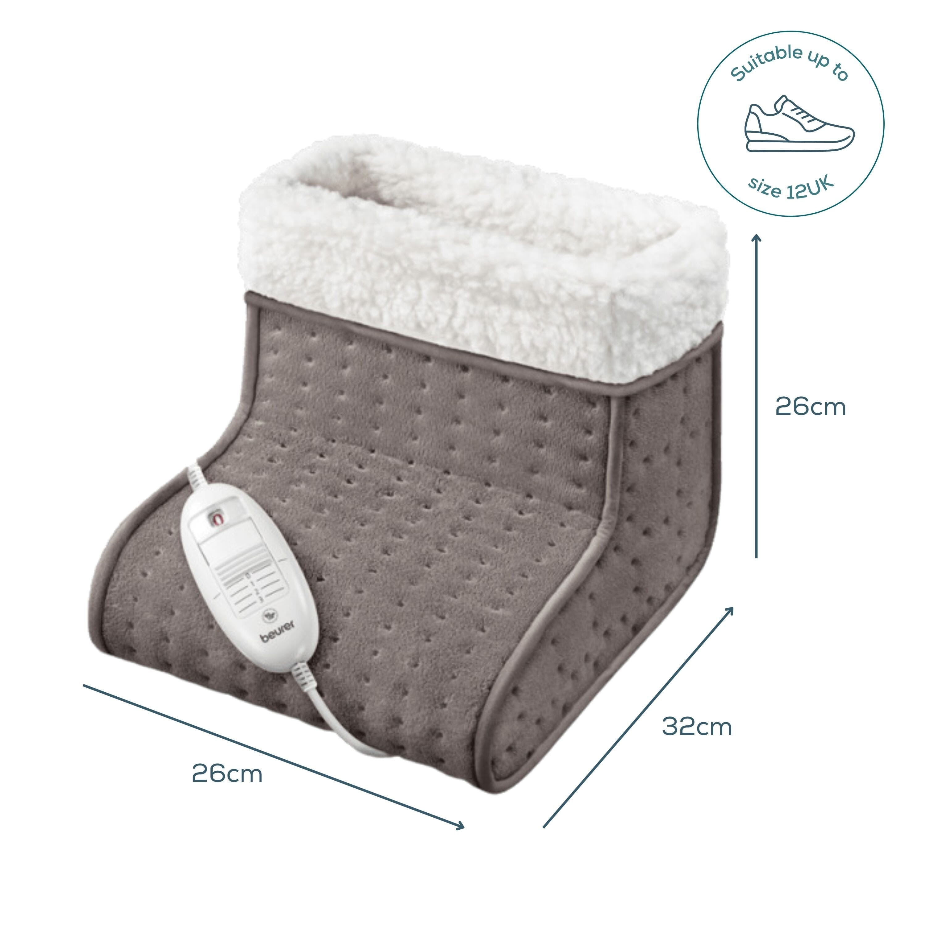 beurer fw20 cosy foot warmer dimensions