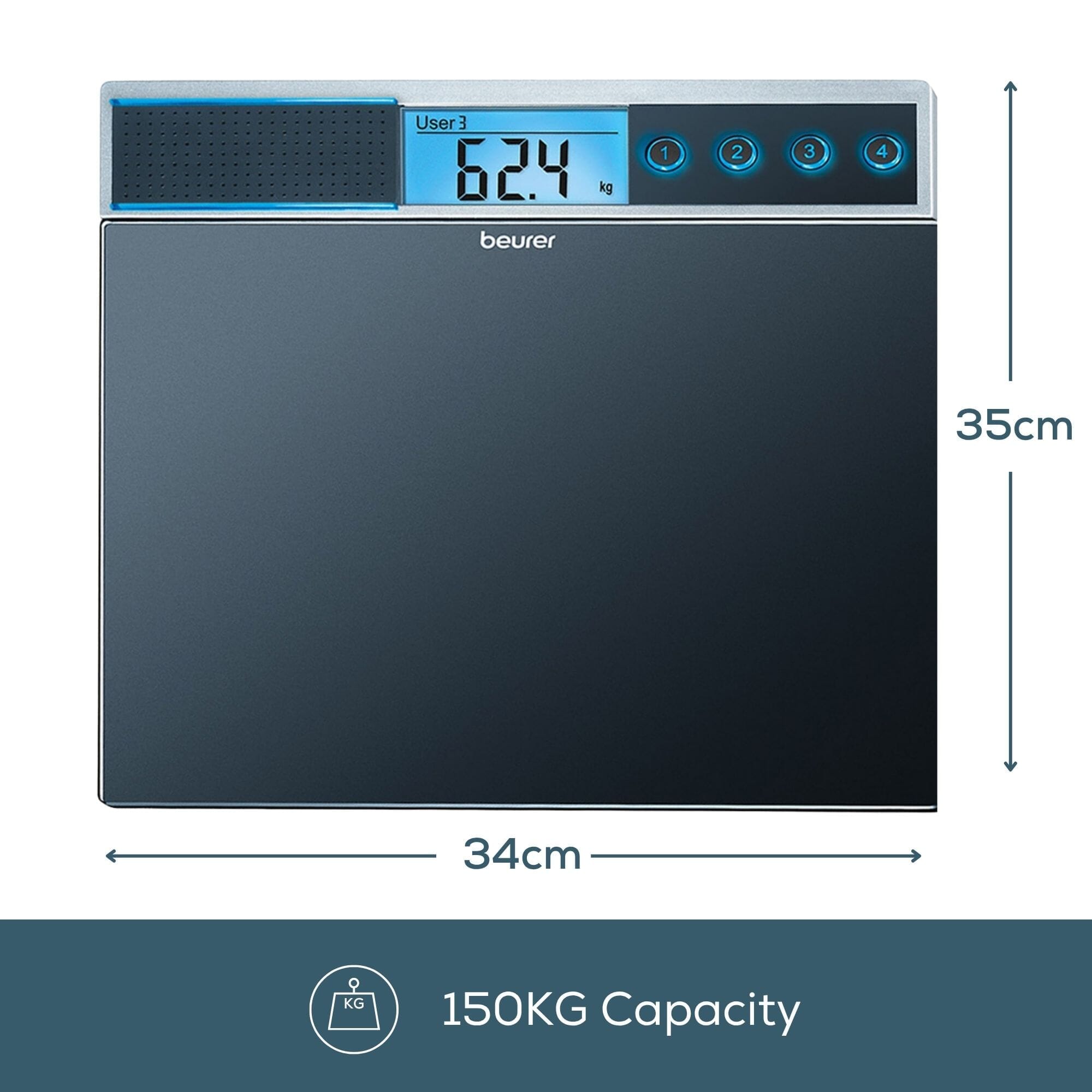 beurer gs39 talking bathroom scales dimensions