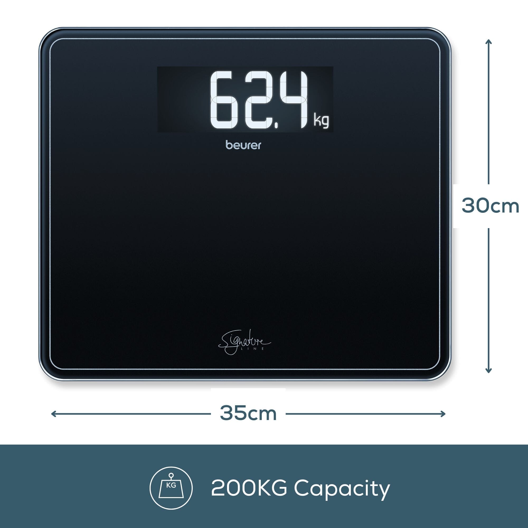 beurer gs410 easy read digital bathroom scales dimensions