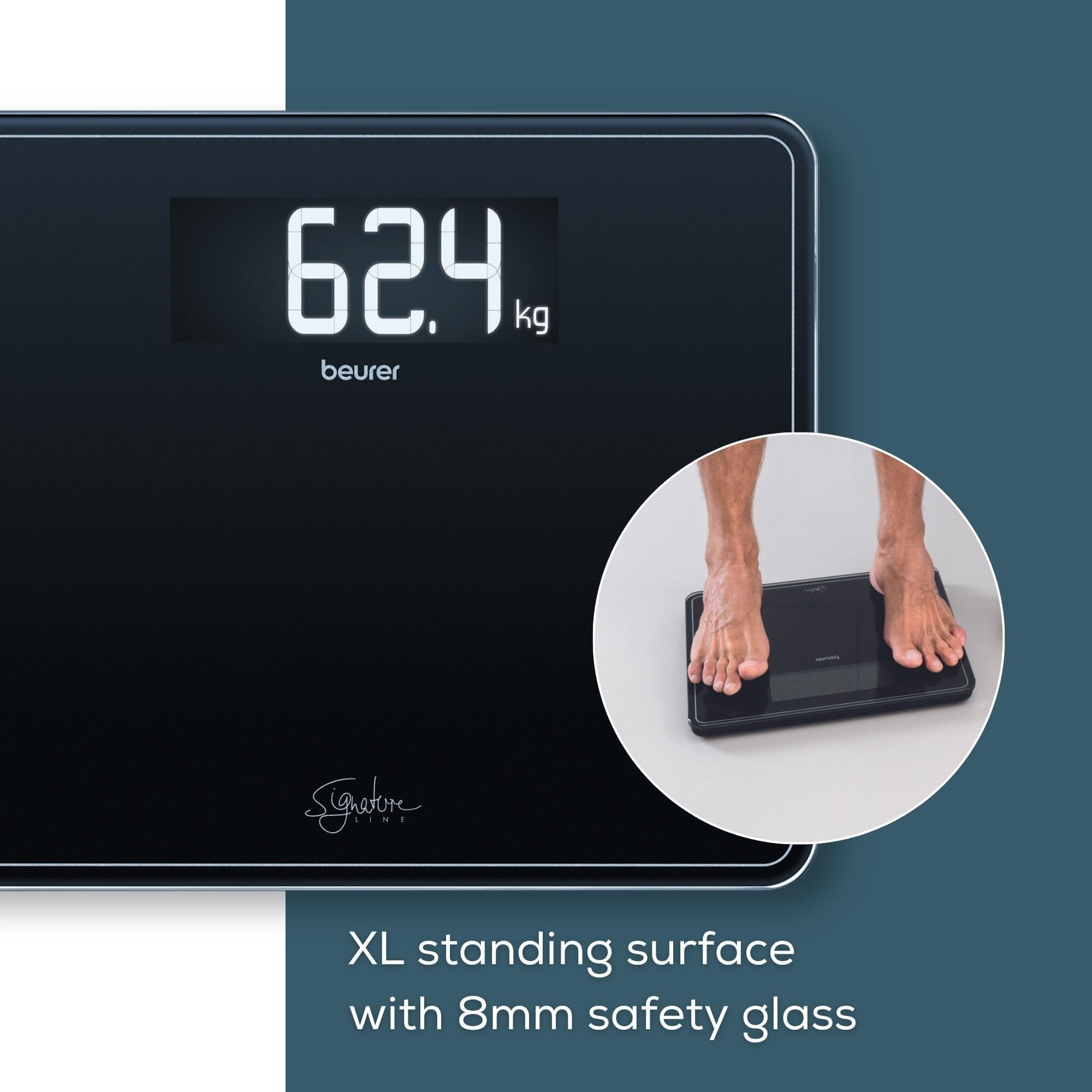 beurer gs410 easy read digital bathroom scales xl standing surface