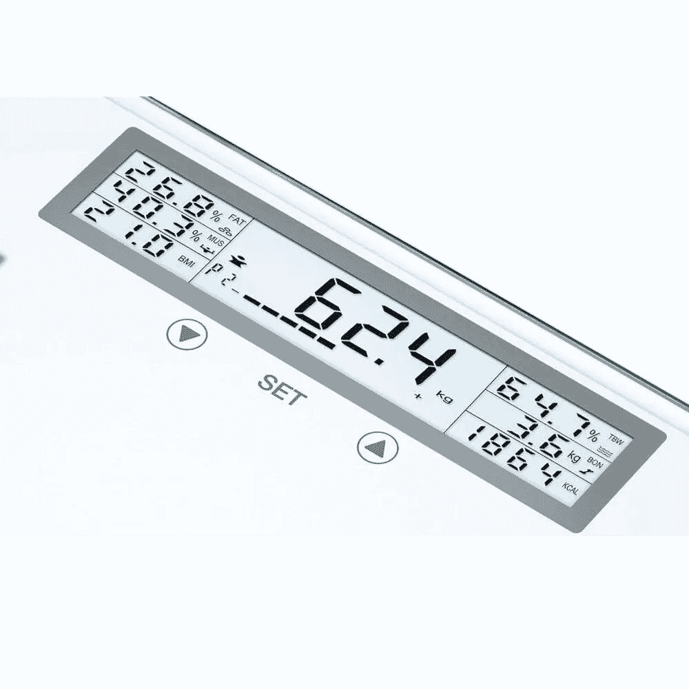 beurer heavy duty diagnostic scale display close up