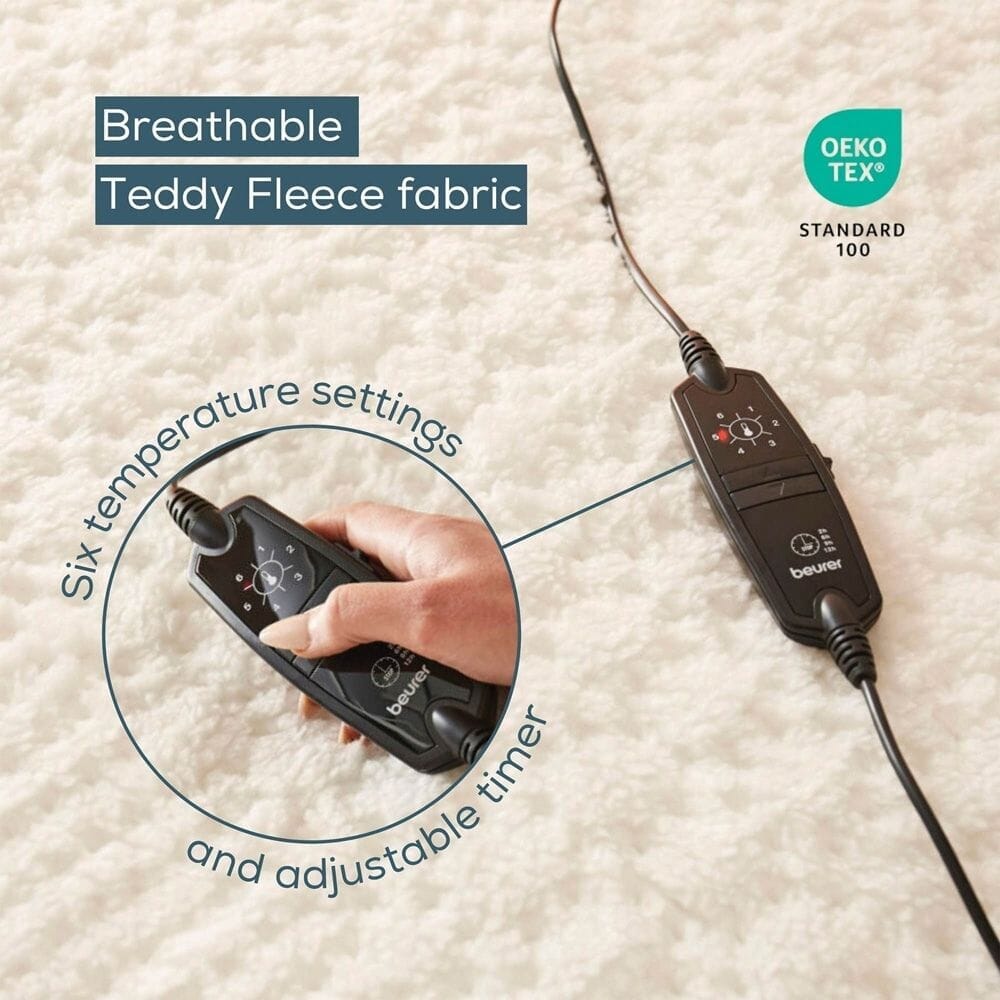 beurer indulgence fitted heated mattress cover control