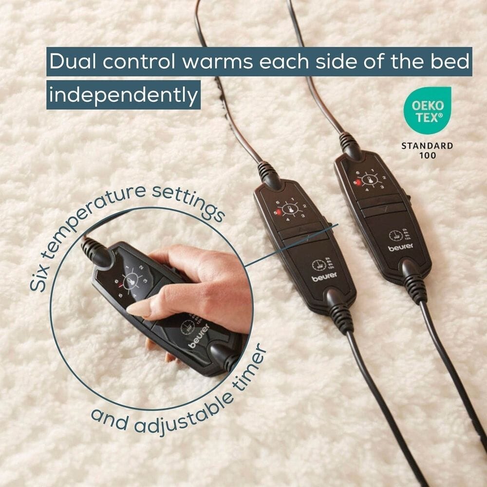 beurer indulgence fitted heated mattress cover with dual controls