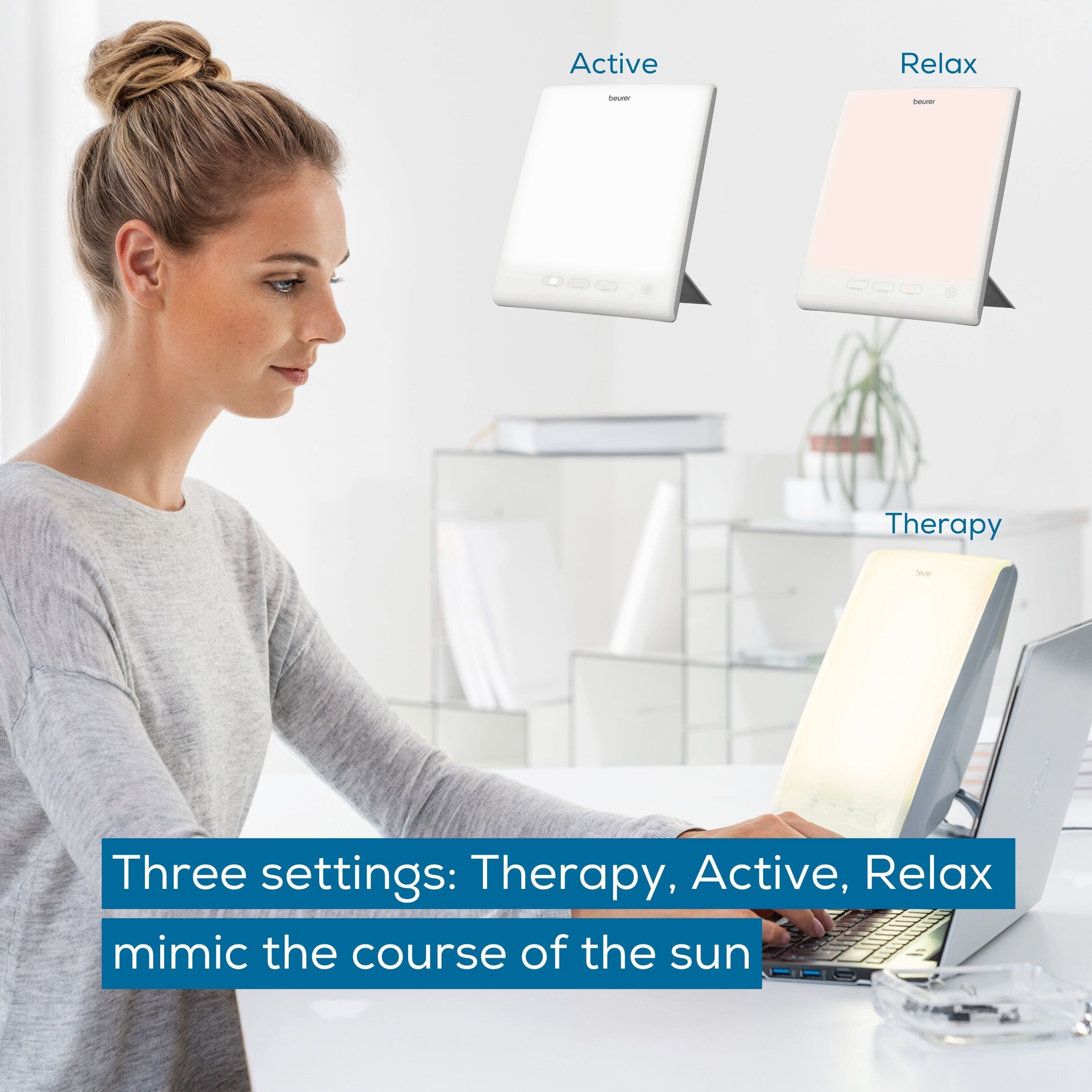 beurer tl45 day light therapy lamp 3 settings