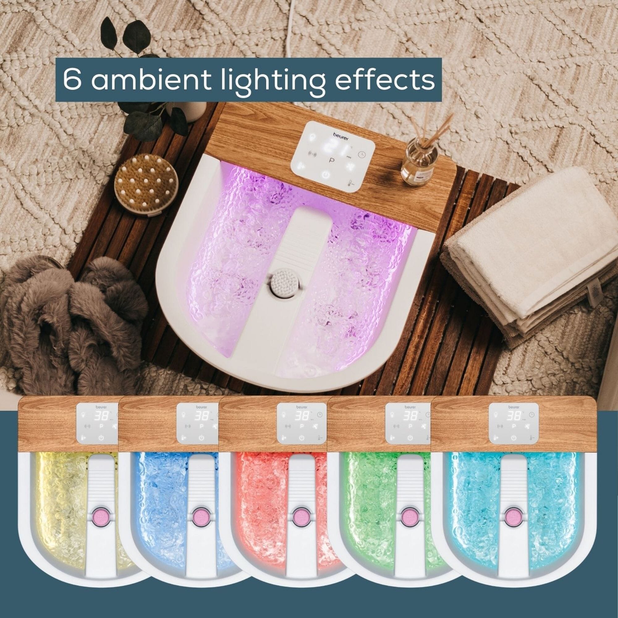 beurer wellness foot spa colour changing