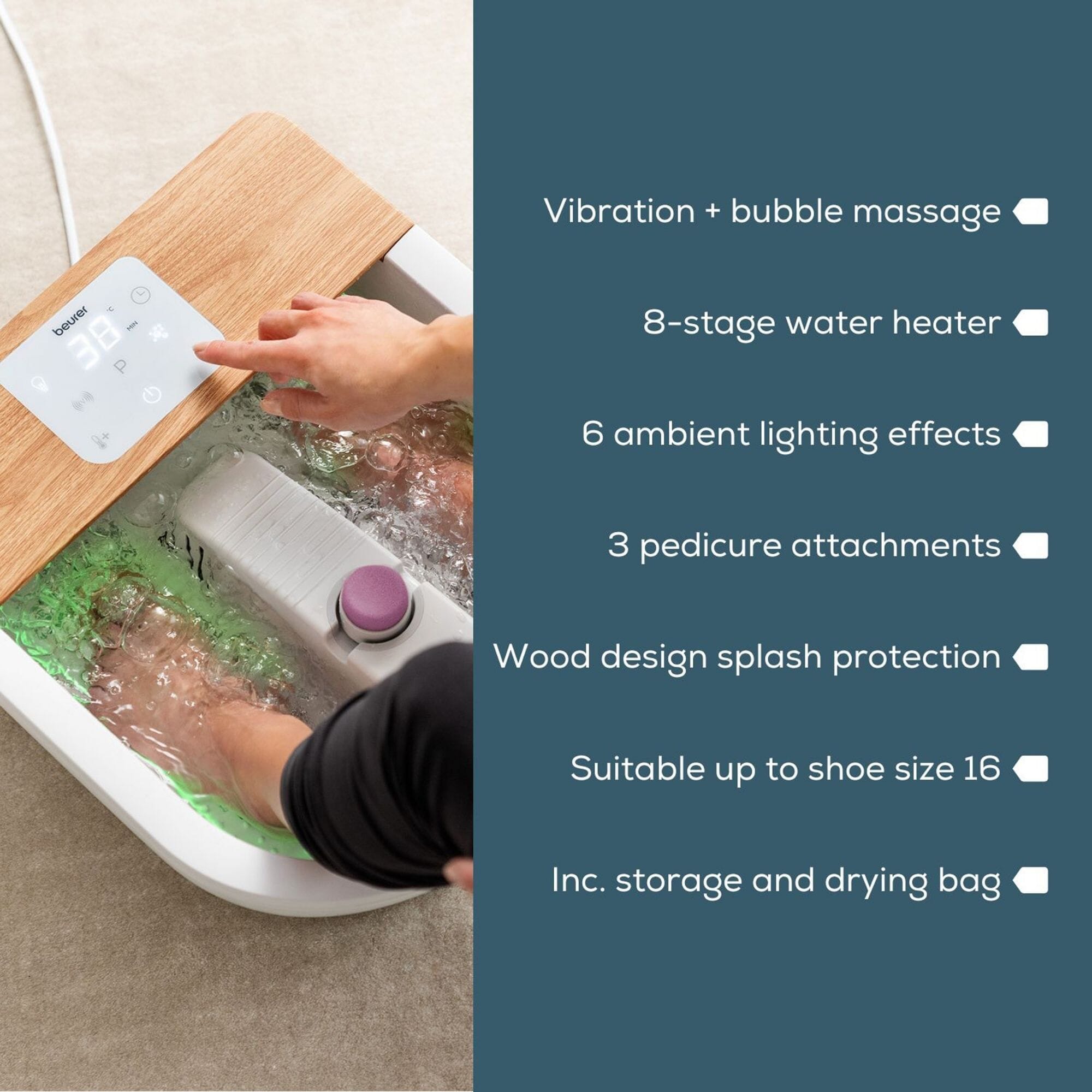 beurer wellness foot spa features