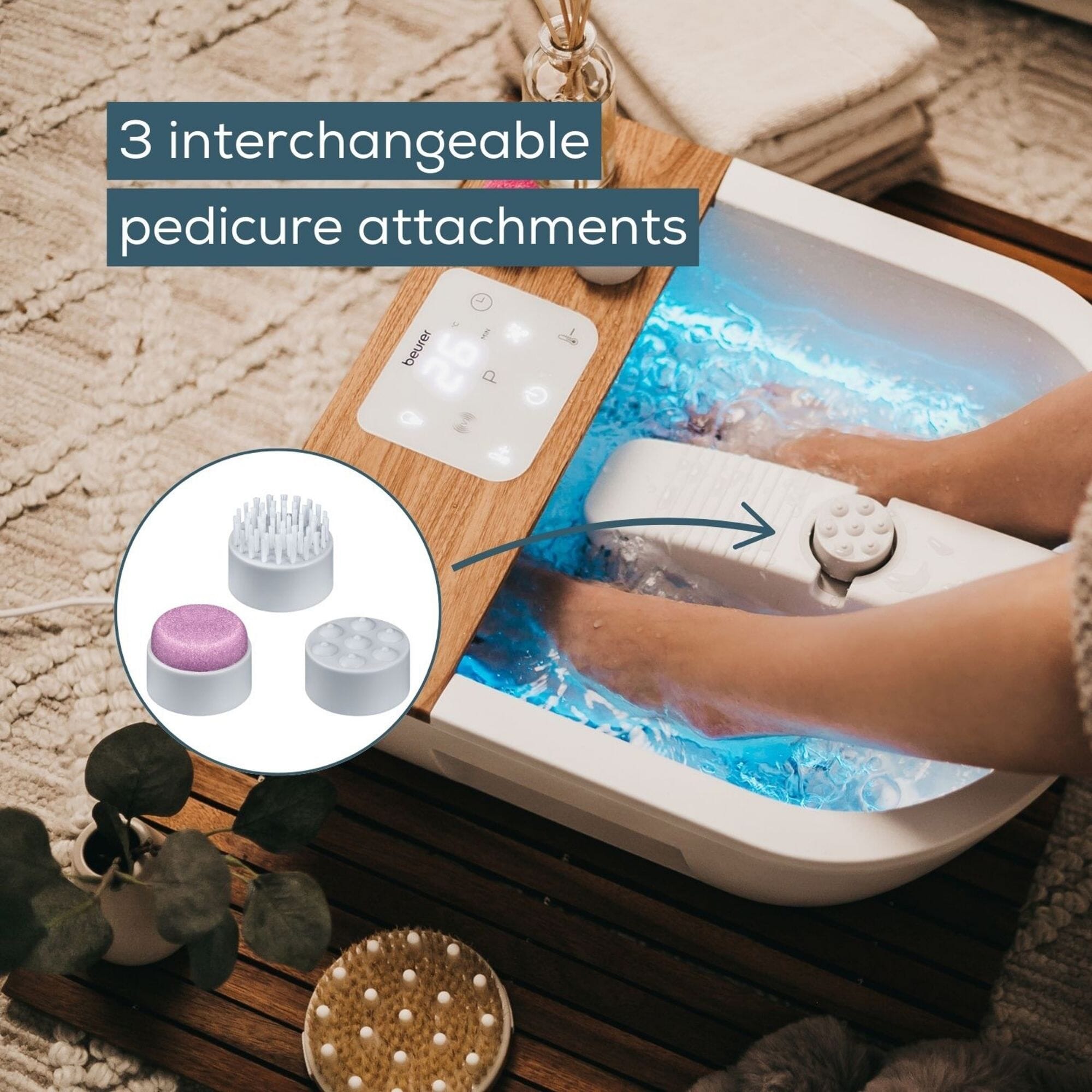 beurer wellness foot spa pedicure attachments